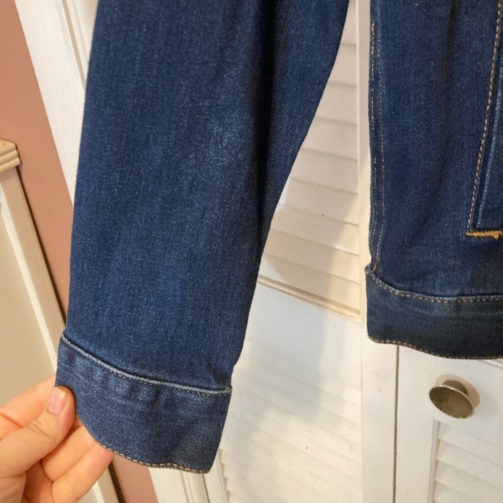 PEANUTS Snoopy Jean Trucker Jacket Button Front Denim Blue Size Large - Picture 5 of 10